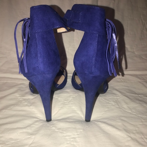 Nine West | Royal Blue Open Toe Tassel Heel - Picture 3 of 5